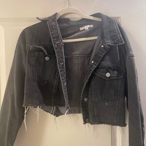 PacSun Distressed Black Denim Jacket
